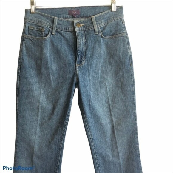 NYDJ Straight Leg Medium Wash Jeans Denim Petite 6P - Picture 3 of 10